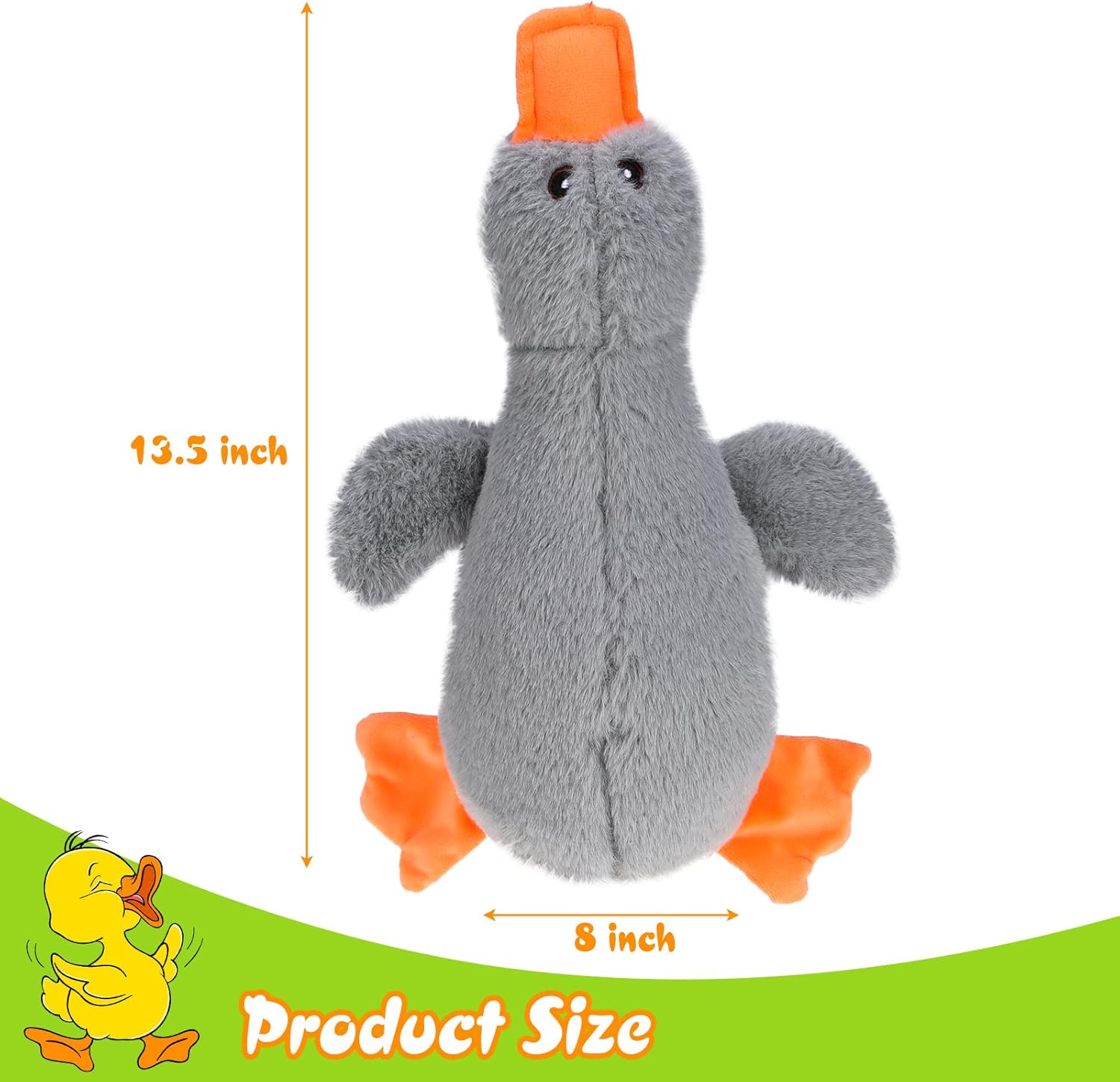 EXPAWLORER Juguete de peluche chirriante para perro, lindo pato de peluche suave, el mejor regalo de cumpleaños, juguetes interactivos para masticar
