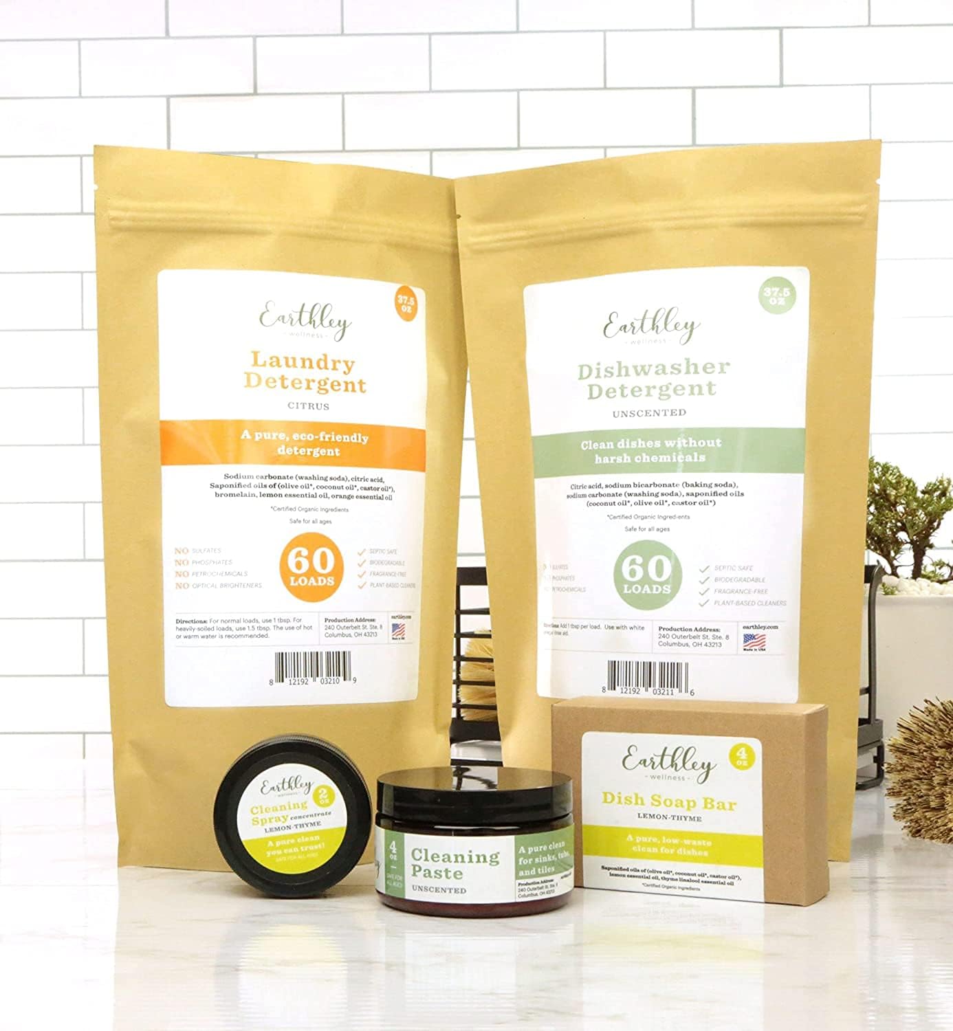 Earthley Wellness, Detergente para ropa, ecológico, puro, detergente orgánico certificado, resistente con la ropa, suave con la piel, limpiador a