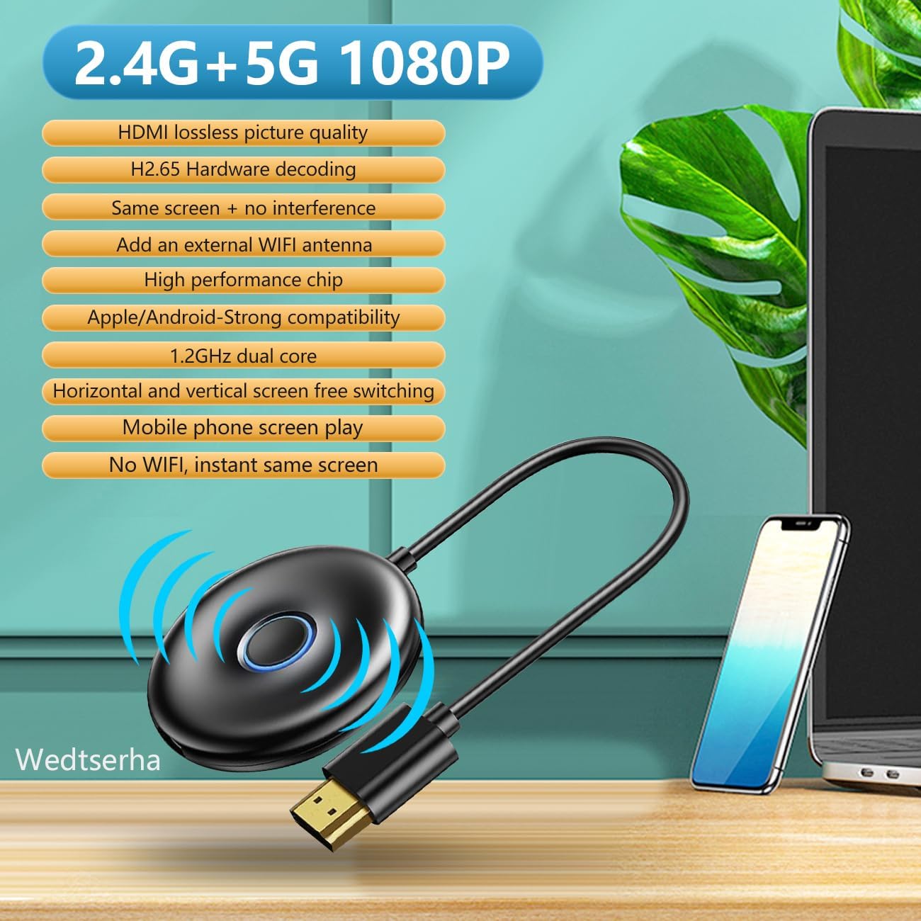 Adaptador inalámbrico 4K HDMI Display dongle 5G receptor miracast Audio pantalla espejo..from iPhoneiPad PC a TV Projector