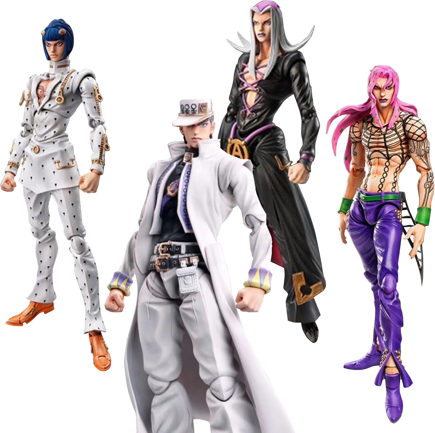 Figuras de Kujo Jotaro Bruno BucciaratiLeone Abbacchi Anime Figuras estatuas de acción ultra movibles adornos