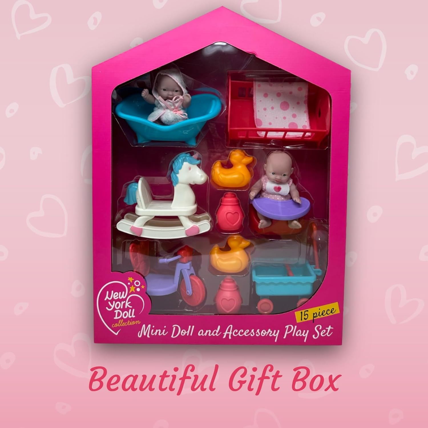 Mini juego de muñecas de bebé, juego de muñecas pequeñas con accesorios para muñecas pequeñas y muebles de muñeca de 5 pulgadas, mini muñecas para