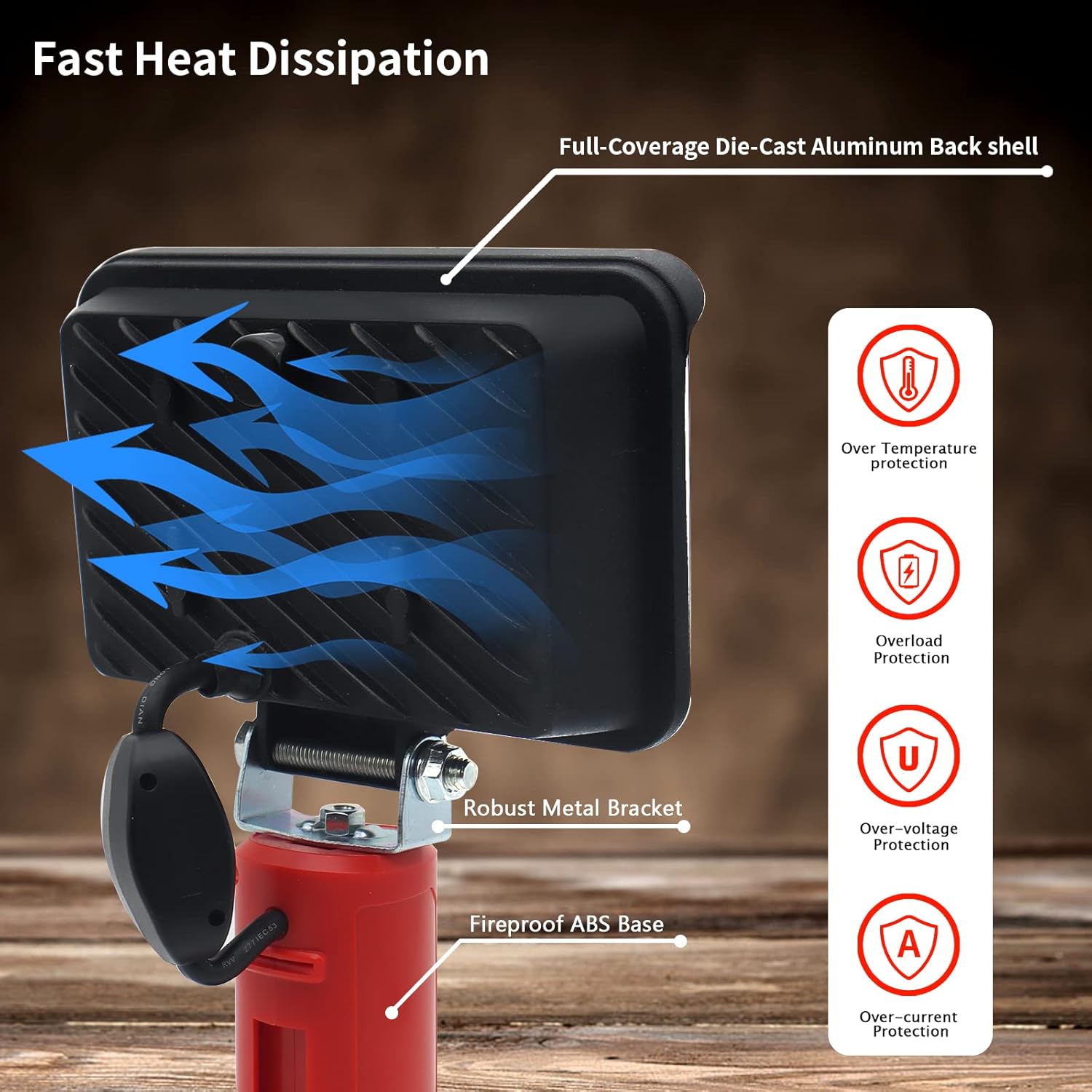 Luz de trabajo LED inalámbrica compatible con batería Milwaukee M12 de 12 V, linterna portátil de 4800 lm 32 W, luz de inundación con rotación de 90