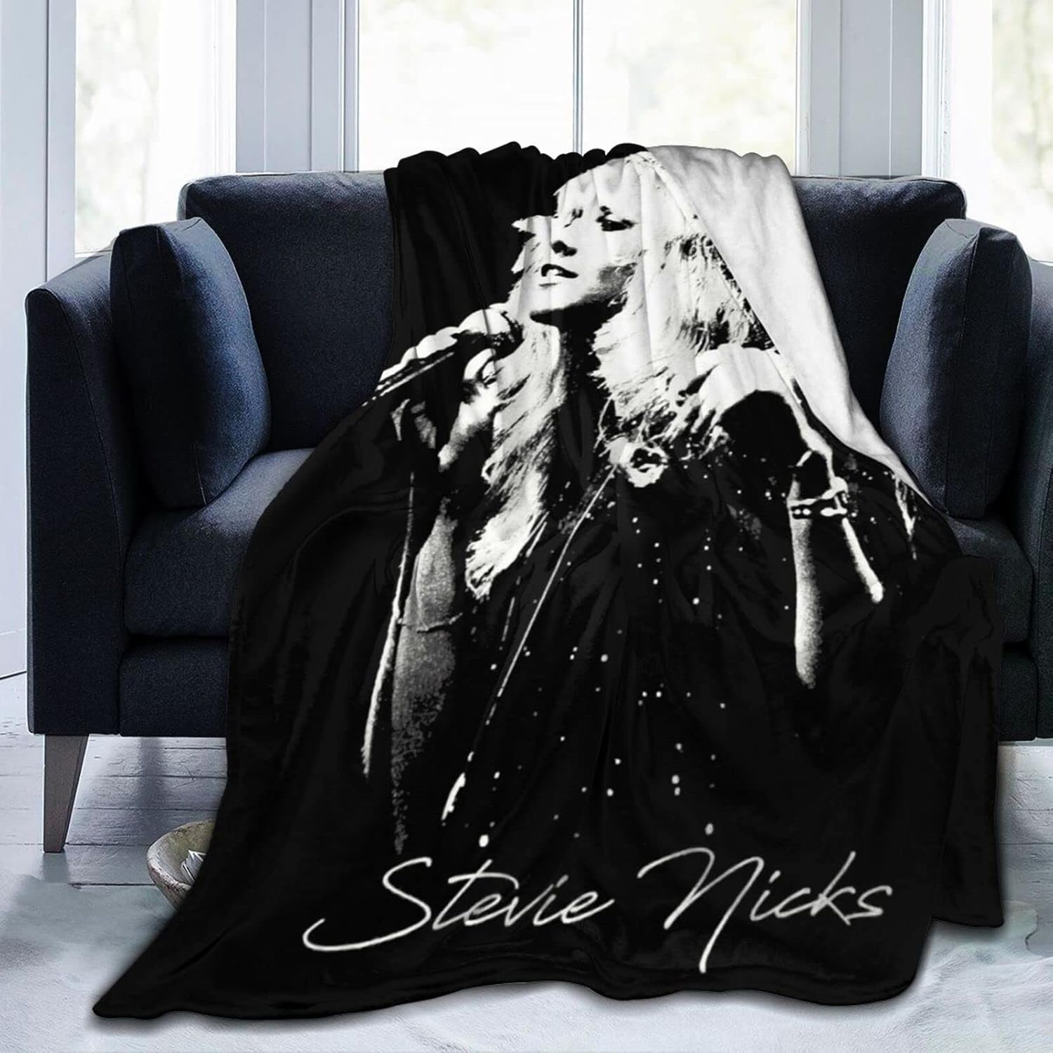 Stevie Singer Music Nicks – Manta de forro polar, manta de aire acondicionado suave para todas las estaciones, manta gráfica de cama de 40 x 30