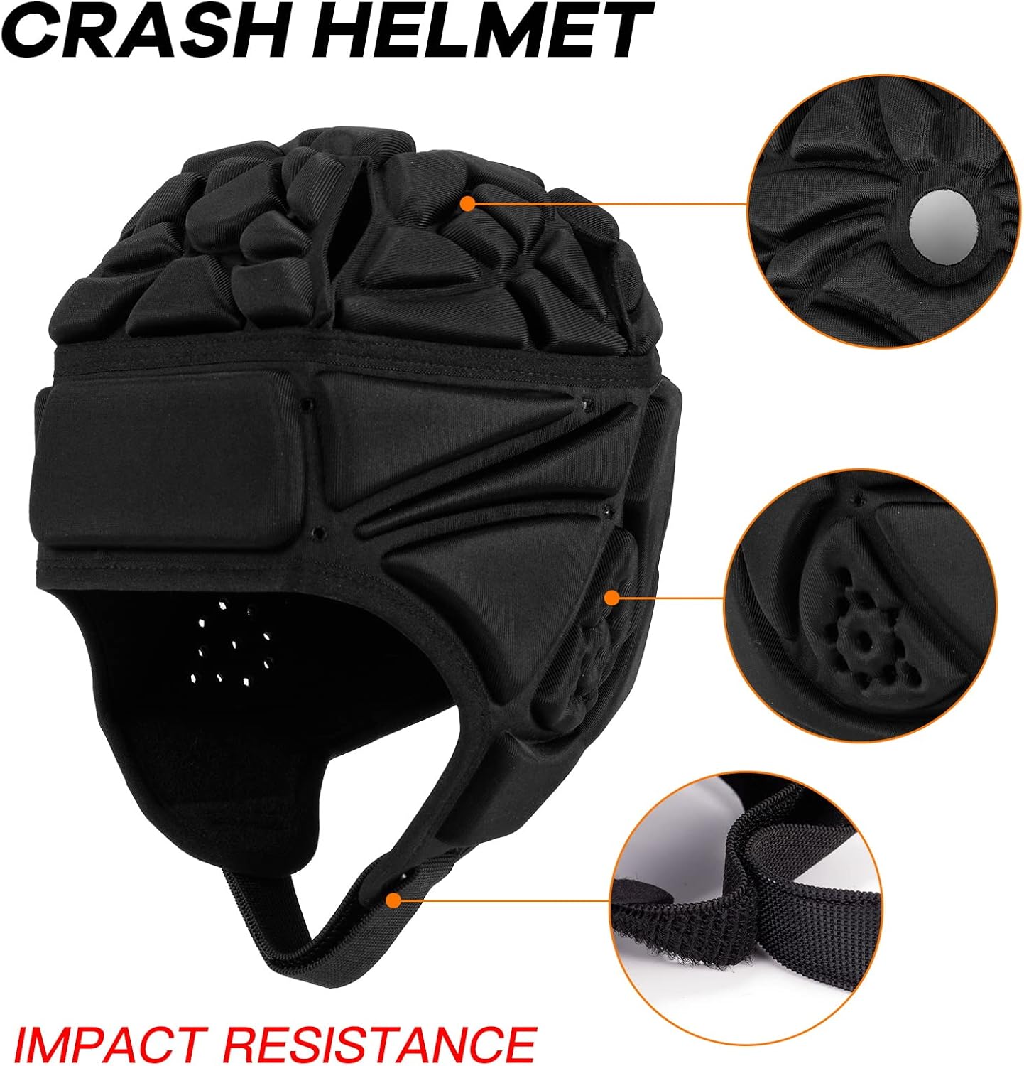 Rugby Headguards, Soft Football Helmet 7v7 Rugby Helmet Soft Padded Headgear Rugby Helmet Headguard Autism Special Needs Head Protection for Adults
