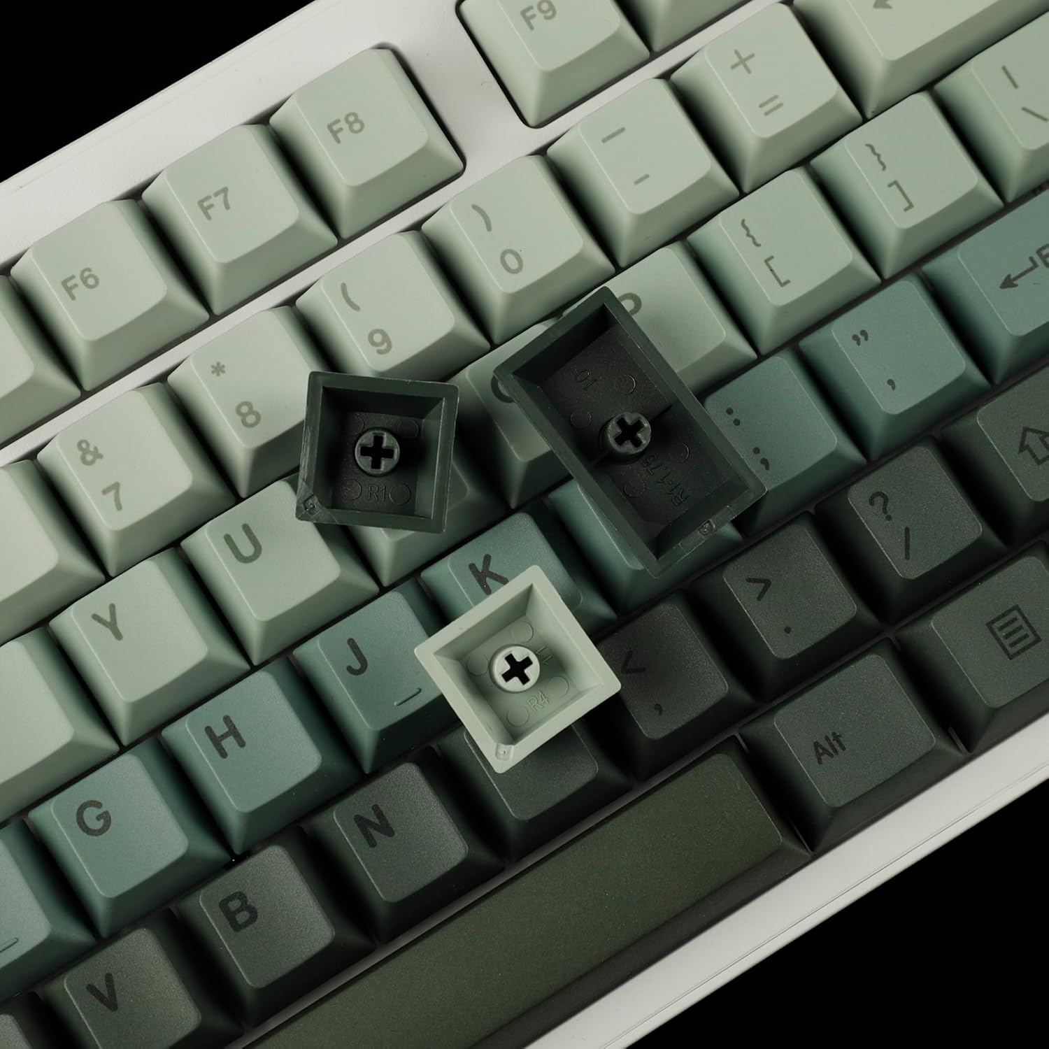 Teclas de gradiente PBT de 0.067 in de grosor, color cerezo, tinte Sub Mac, teclado para teclado ANSI ISO 104 TKL GK61 96 75 GMMK NCR80 Mx