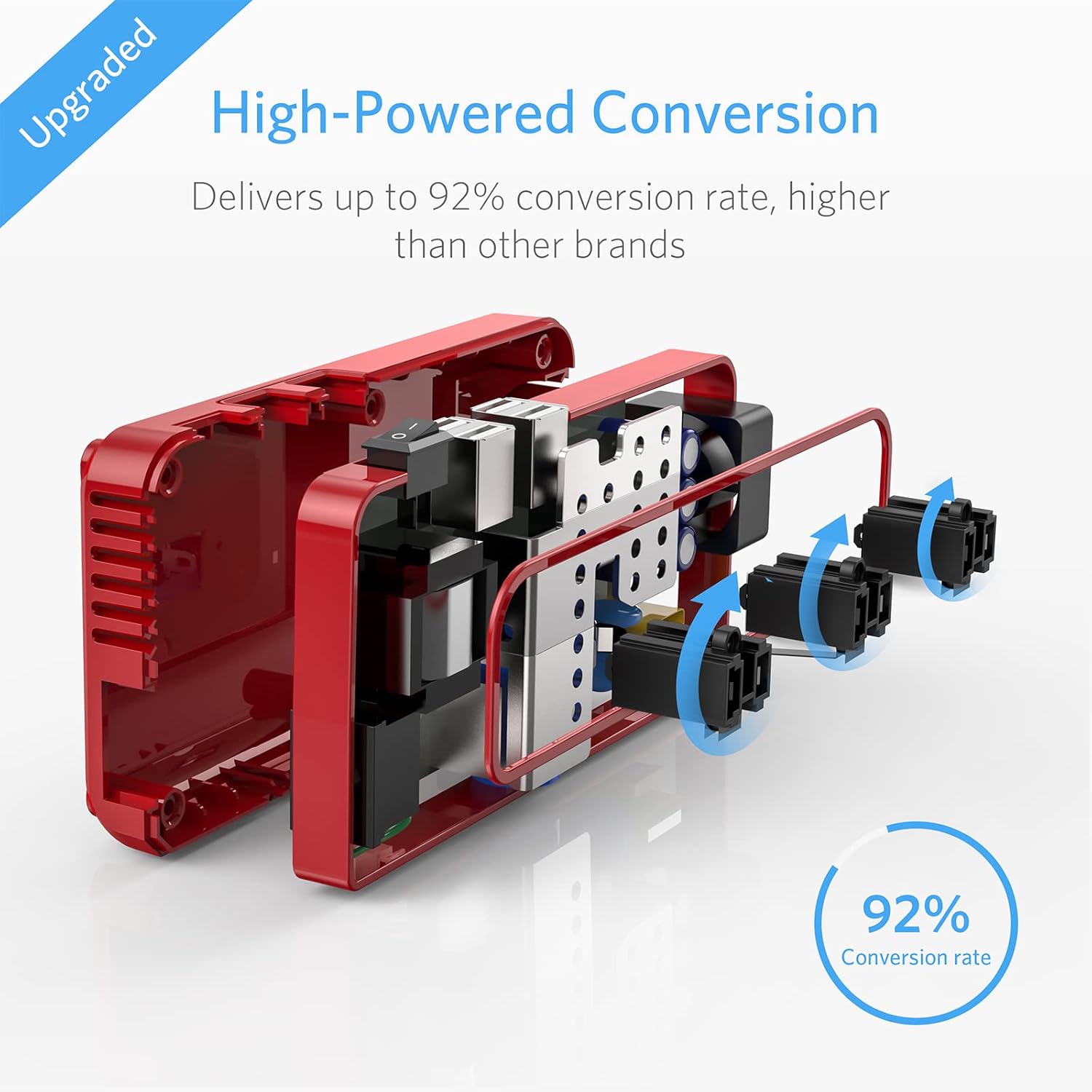 BESTEK – Adaptador de viaje universal convertidor de voltaje de 220 V a 110 V con carga USB de 6 A y 4 puertos, y adaptador de enchufe de Reino