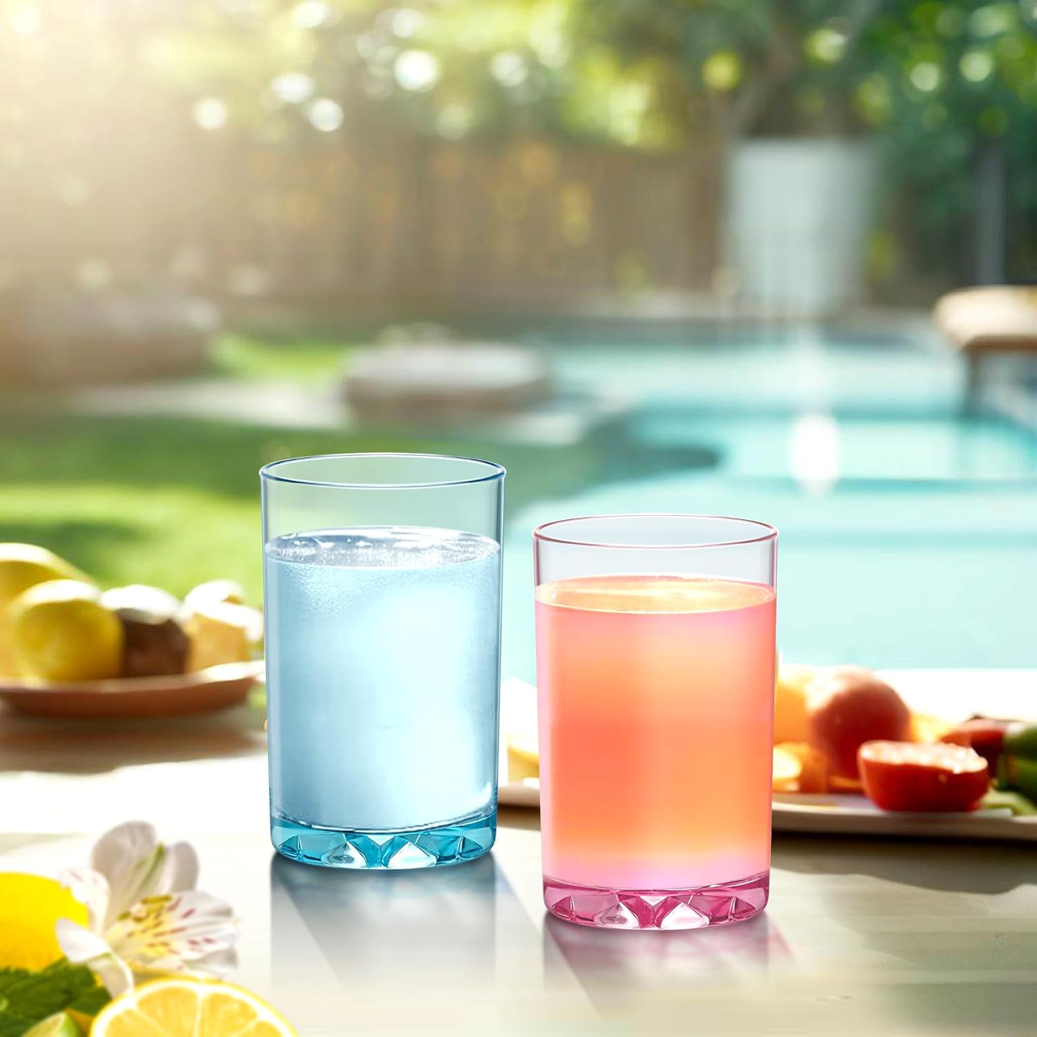 Amazing Abby – Liberty – Vasos de plástico de 10 onzas (juego de 6), vasos de plástico reutilizables de varios colores, sin BPA, inastillables,