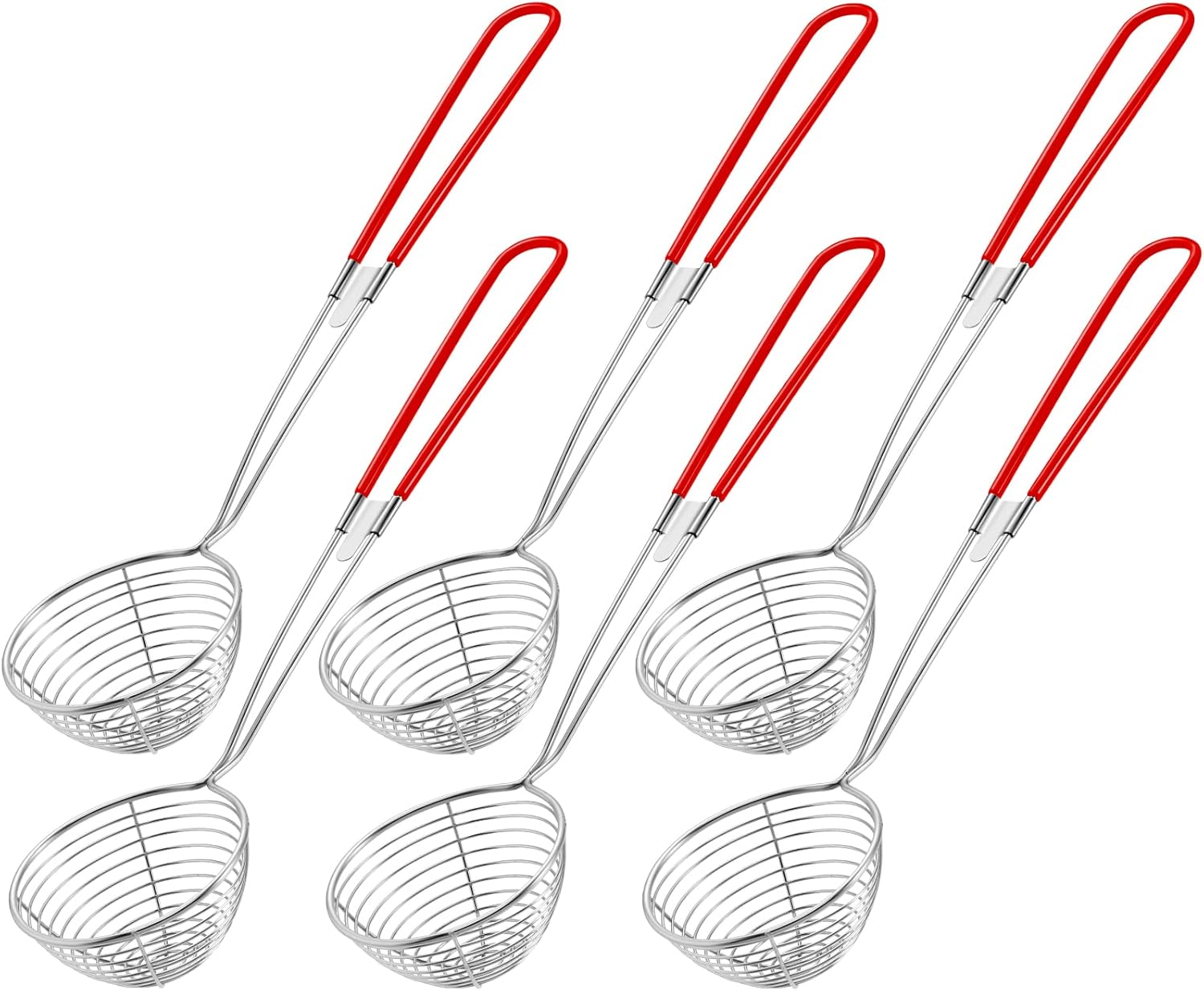 Cucharas coladoras de olla caliente, cucharas coladoras de acero inoxidable para ollas calientes de 2.5 pulgadas, mini cuchara de malla espumadora