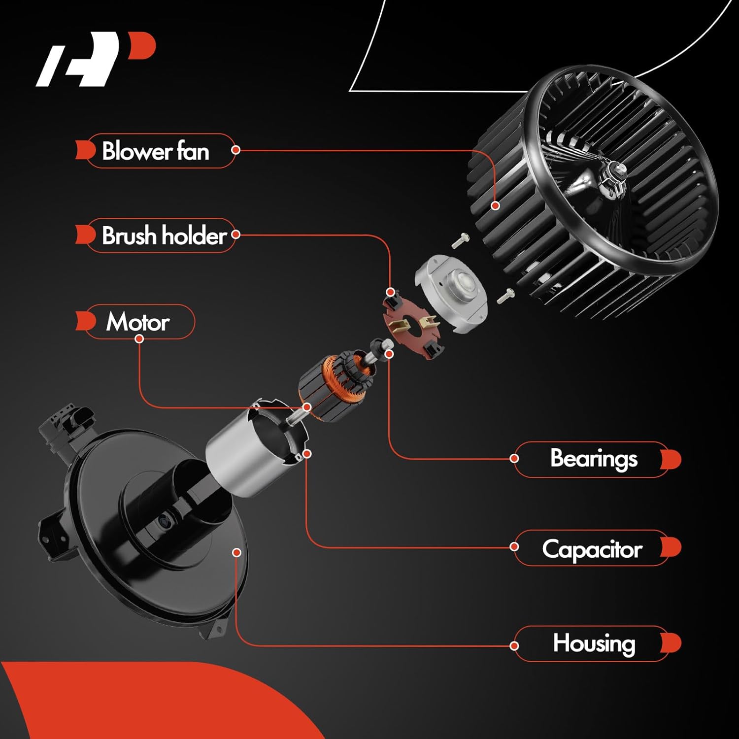 A-Premium Motor de ventilador de calefactor HVAC AC con jaula de ventilador de repuesto para vehículos Chevy, GMC, Cadillac – Silverado 1500, Sierra