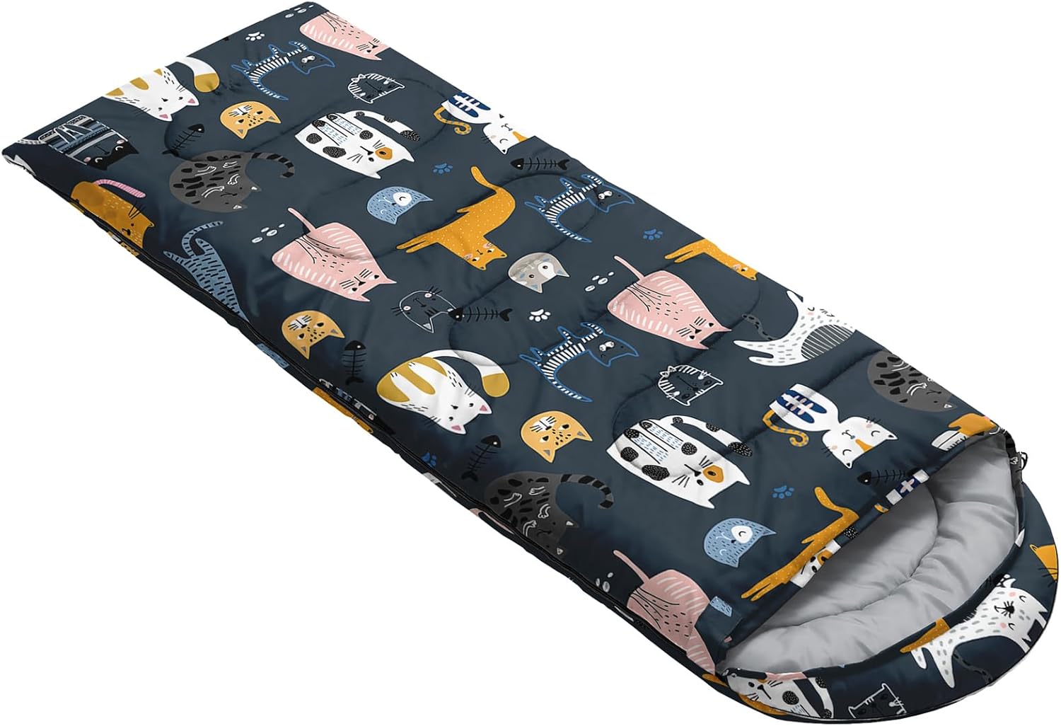 BailiPromise Saco de dormir para camping, 3 estaciones, clima cálido y fresco, ligero, saco de dormir impermeable para adultos y niños, viajes y al