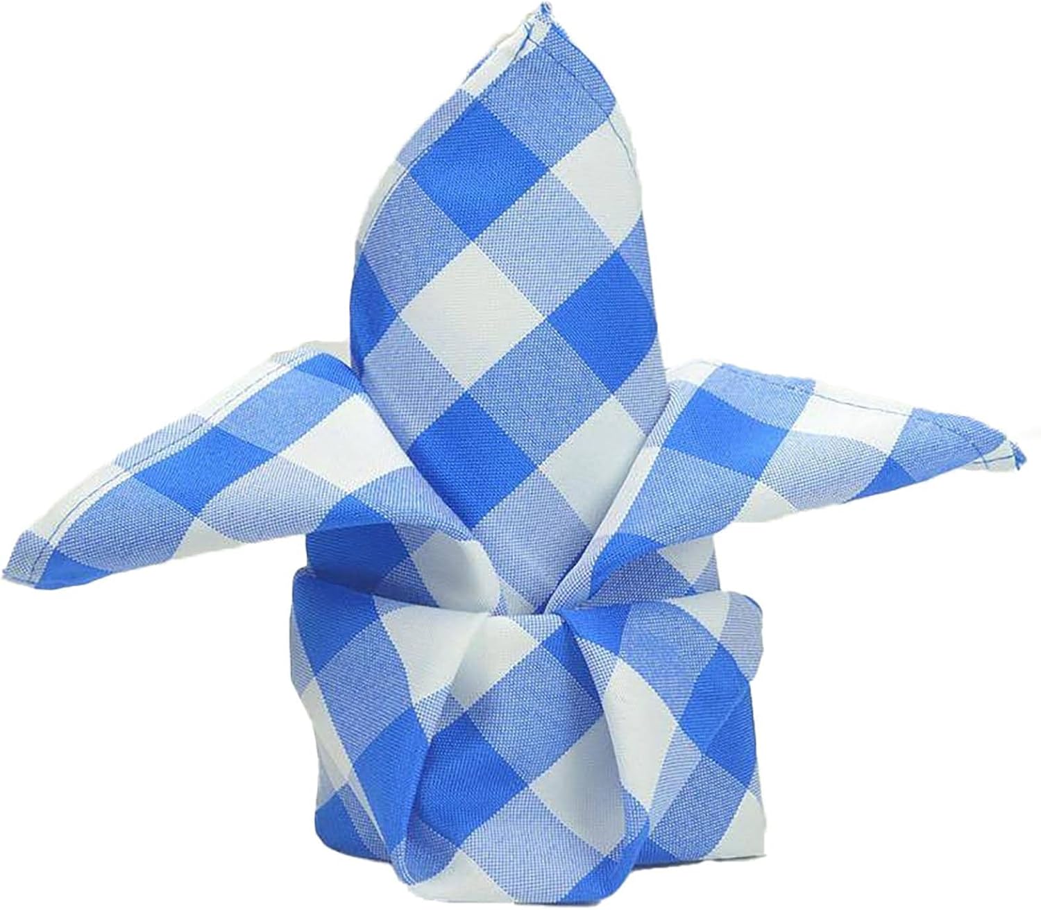 Efavormart – Paquete de 25 servilletas de tela escocesa azulblanco, estilo guingán, 15 x 15 pulgadas