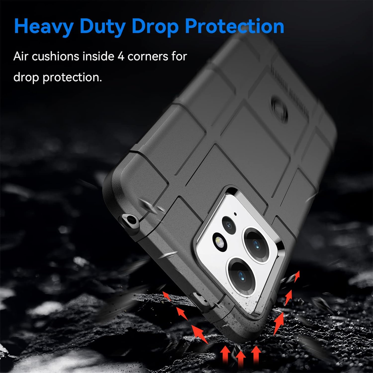 Ysnzaq Funda resistente duradera de grado militar para Xiaomi Redmi Note 12 4G (no 5G), ultra delgada TPU suave a prueba de golpes Funda protectora