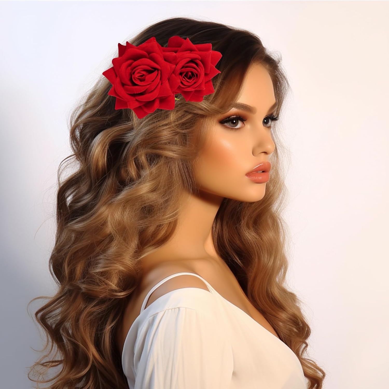 3 pinzas para el cabello con diseño de rosas y flores, broche de rosa, horquilla de bailarina flamenca, accesorios mexicanos para el cabello para