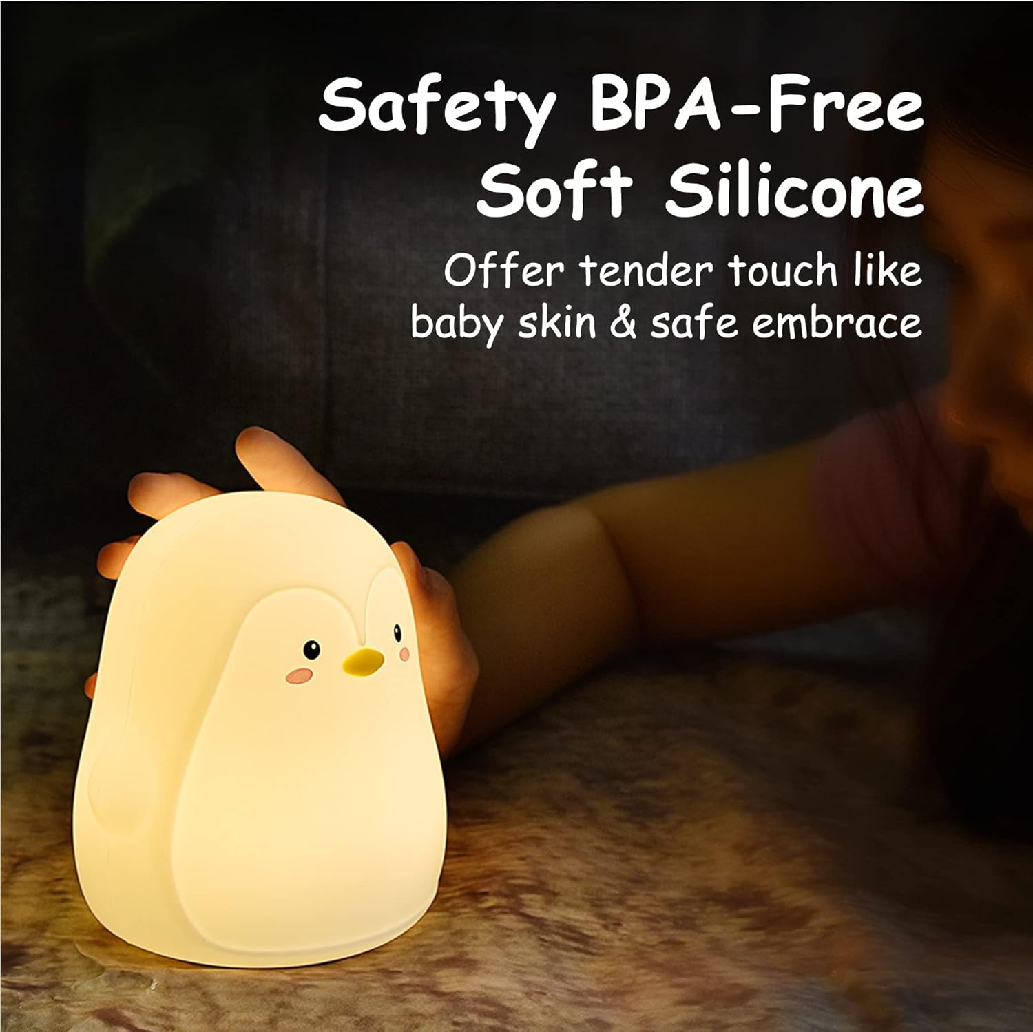 TriPro Penguin – Lámpara de silicona para decoración de habitación de bebé, niños, niñas, niños pequeños, adolescentes