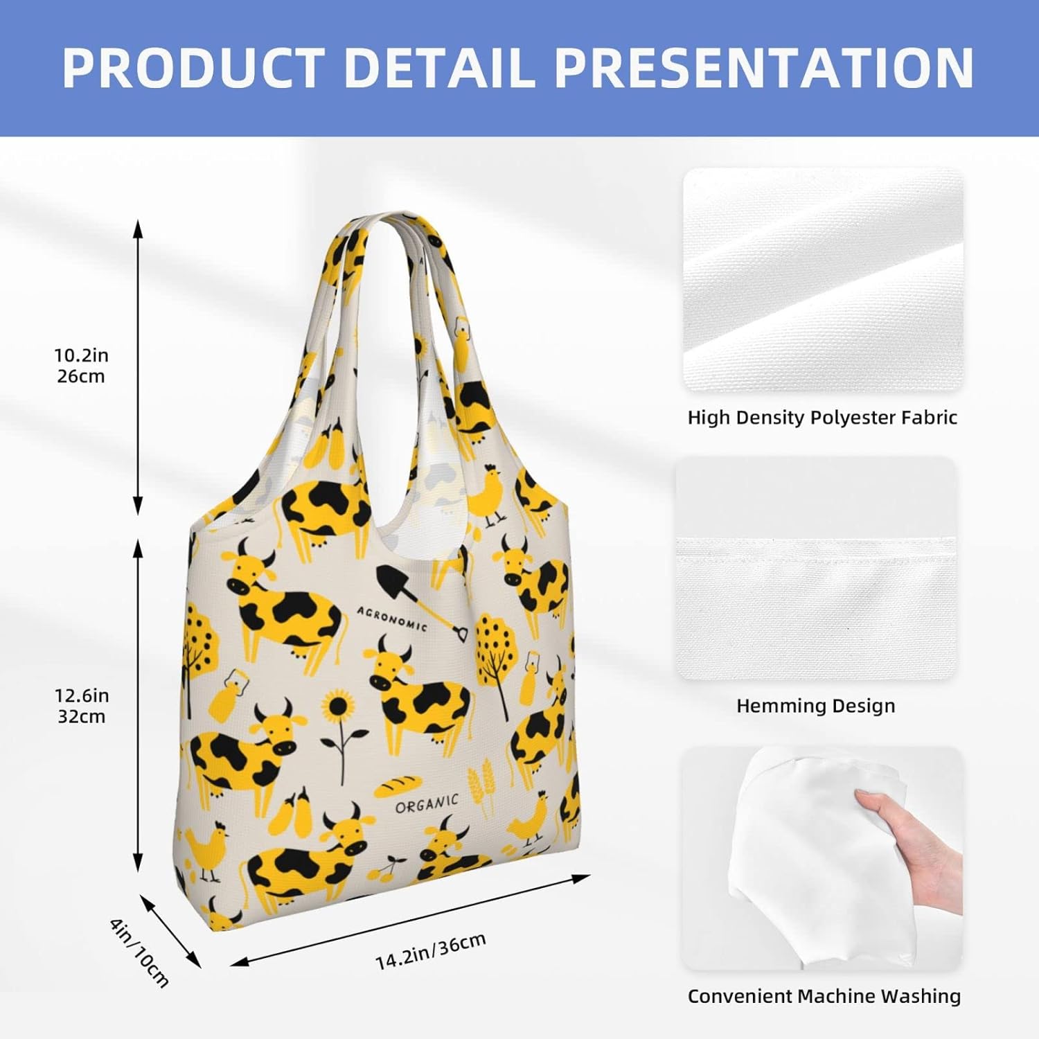 Bolsas de comestibles reutilizables, 50 libras plegables y duraderas bolsas de compras con asas grandes y lavables