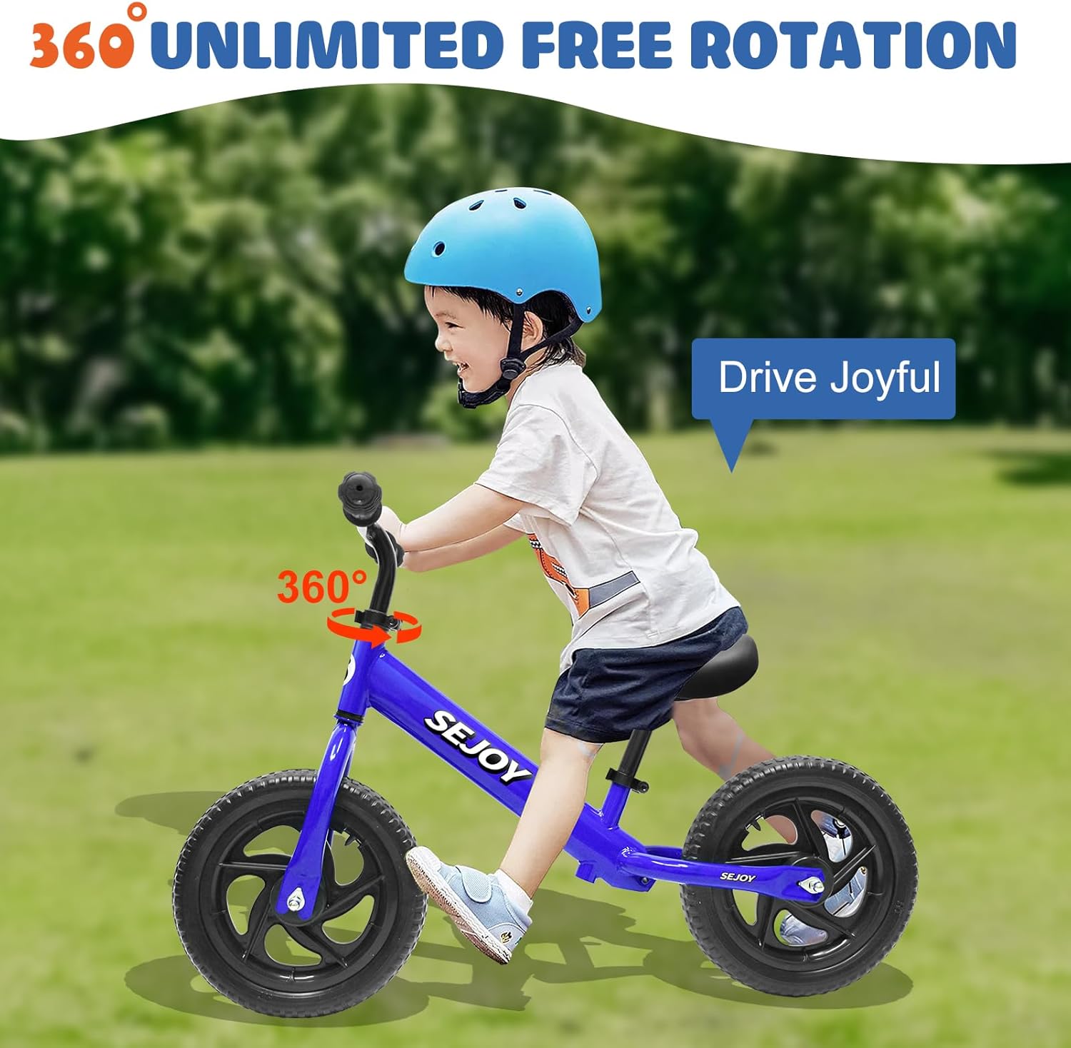 Sejoy Bicicleta de equilibrio para bebés de 1 año, bicicleta de equilibrio ajustable para niños de 10 a 36 meses, bicicleta de equilibrio para bebés