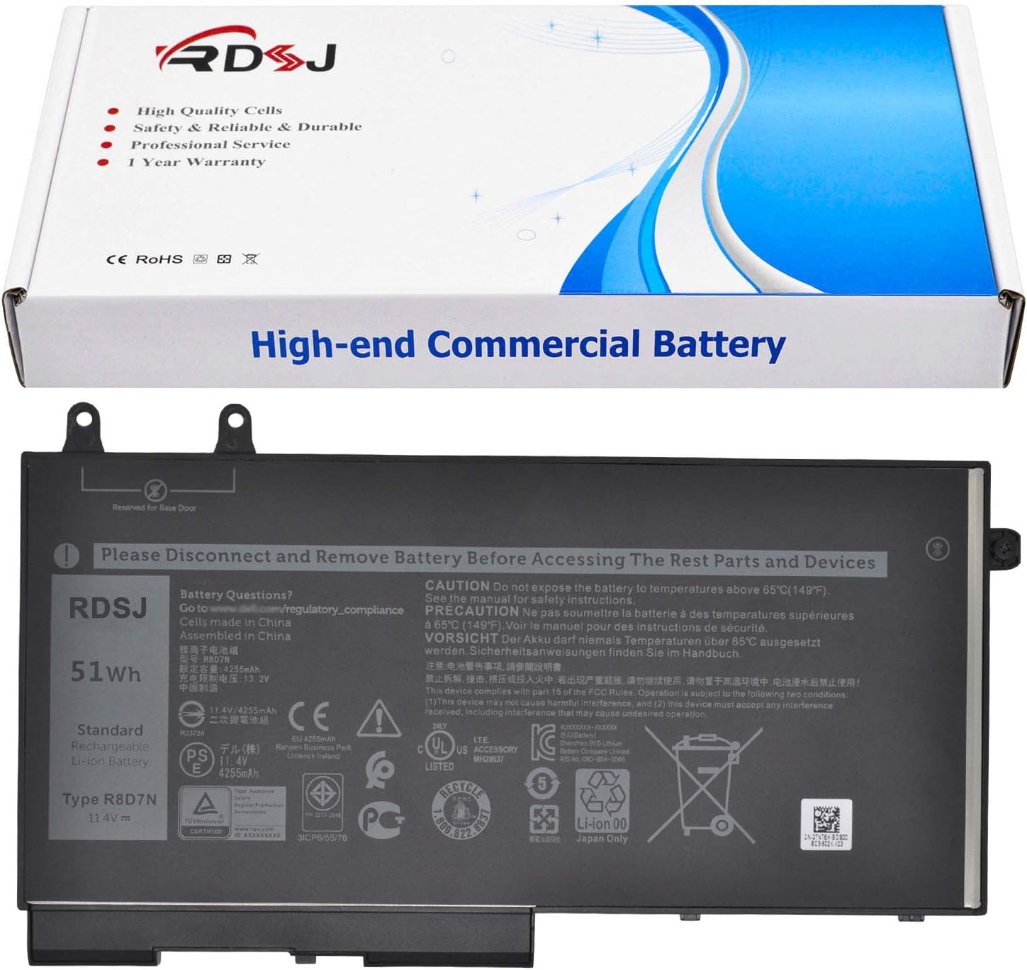 R8D7N – Batería para laptop Dell Latitude 5400 5410 5500 5510 5511 Precision 3540 M3540 3550 Inspiron 7590 7591 7791 2 en 1 Series 0R8D7N 1V1XF