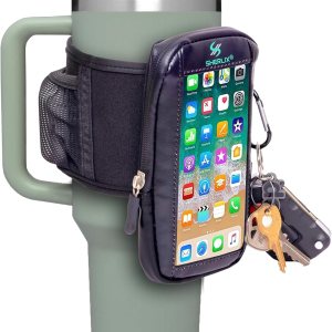 Bolsa para botella de agua de gimnasio con bolsillo impermeable para accesorios para pantalla táctil para teléfono. Llavero mosquetón, bolsillo Bolsa para botella de agua de gimnasio con bolsillo impermeable para accesorios para pantalla táctil para teléfono. Llavero mosquetón, bolsillo