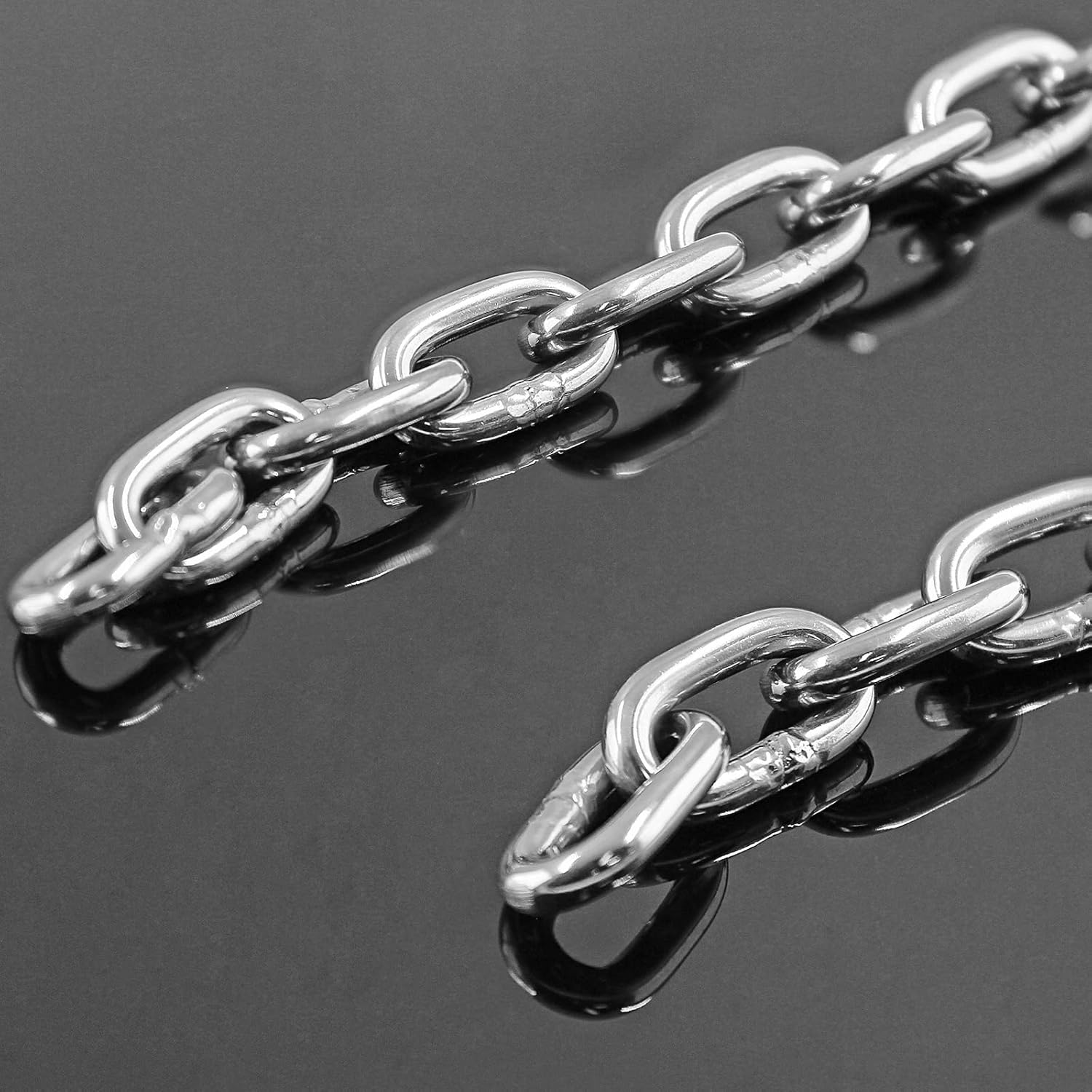 Kyuionty 2 cadenas de eslabones de acero inoxidable de 532 x 39 pulgadas, cadena de bobina de metal para plantas colgantes, campamento, colgar ropa