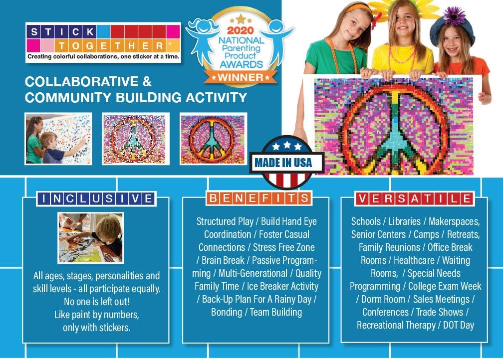 Kits de póster gigante de rompecabezas de mosaico  Proyecto grupal  Pinta con calcomanías sin ensuciar  Actividad para quedarse en casa  Aula  Una