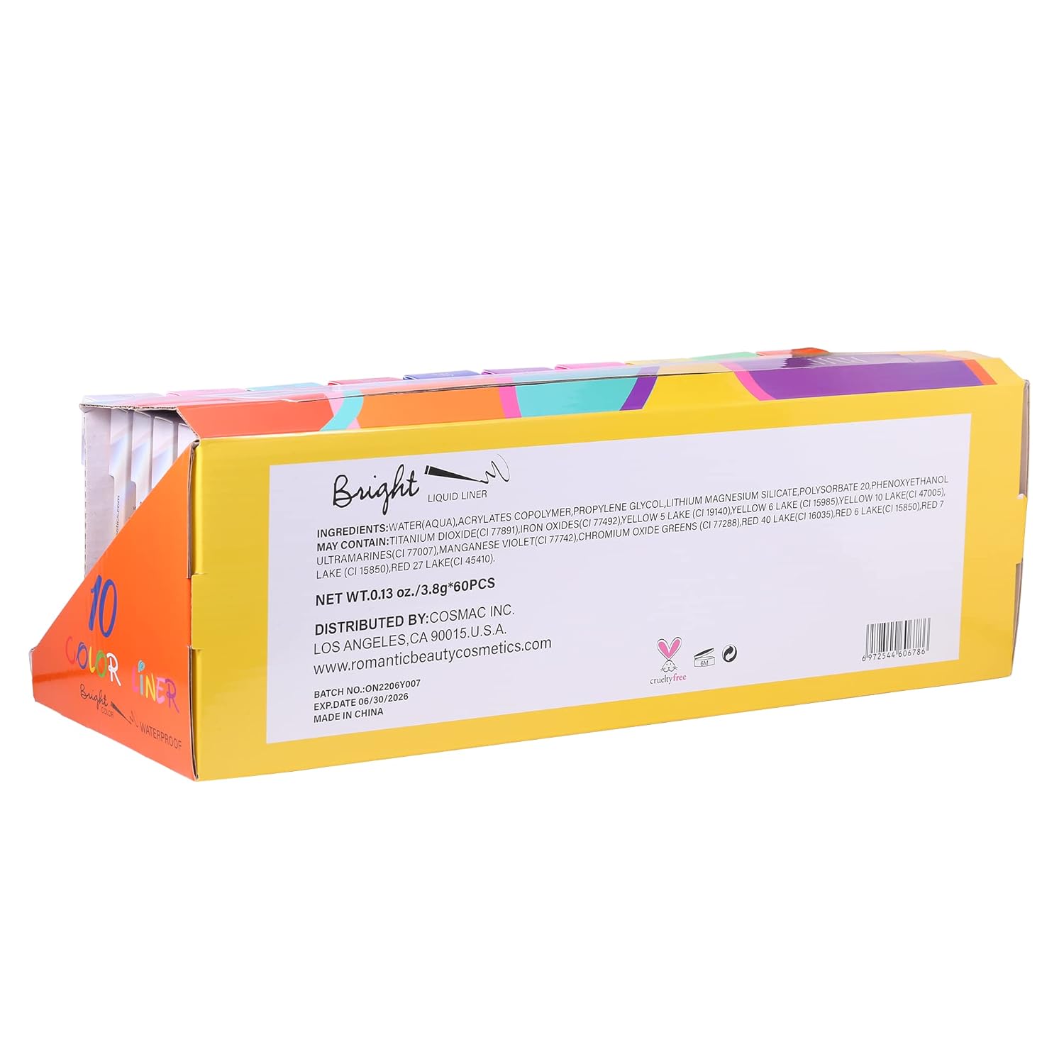 Romantic Beauty – Delineador líquido de colores brillantes – Delineador líquido mate – Delineador de ojos neón – Delineador de ojos impermeable –