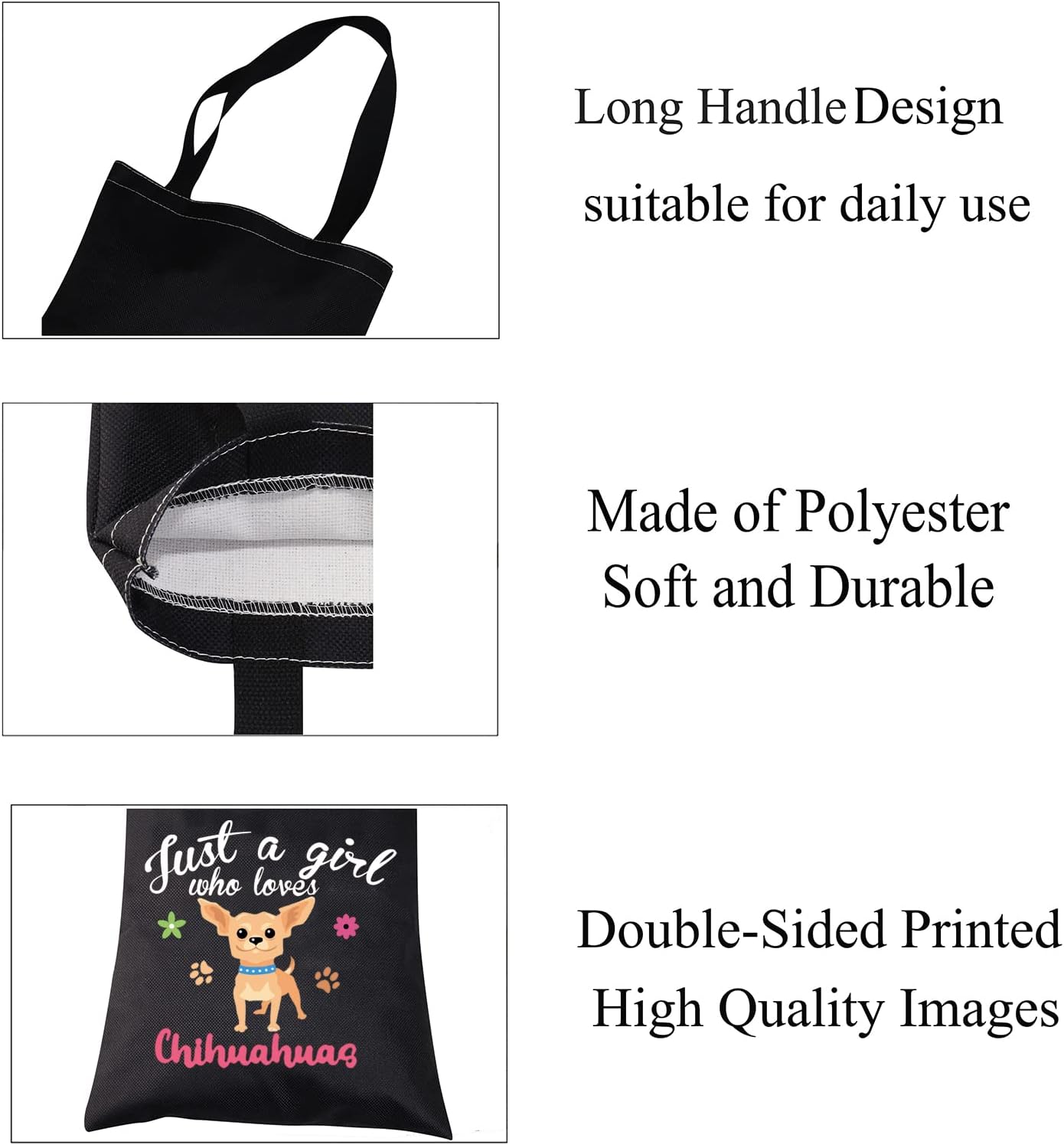CMNIM Chihuahua Gifts – Bolsa de lona reutilizable para amantes de los chihuahuas, regalos para amantes de los chihuahuas