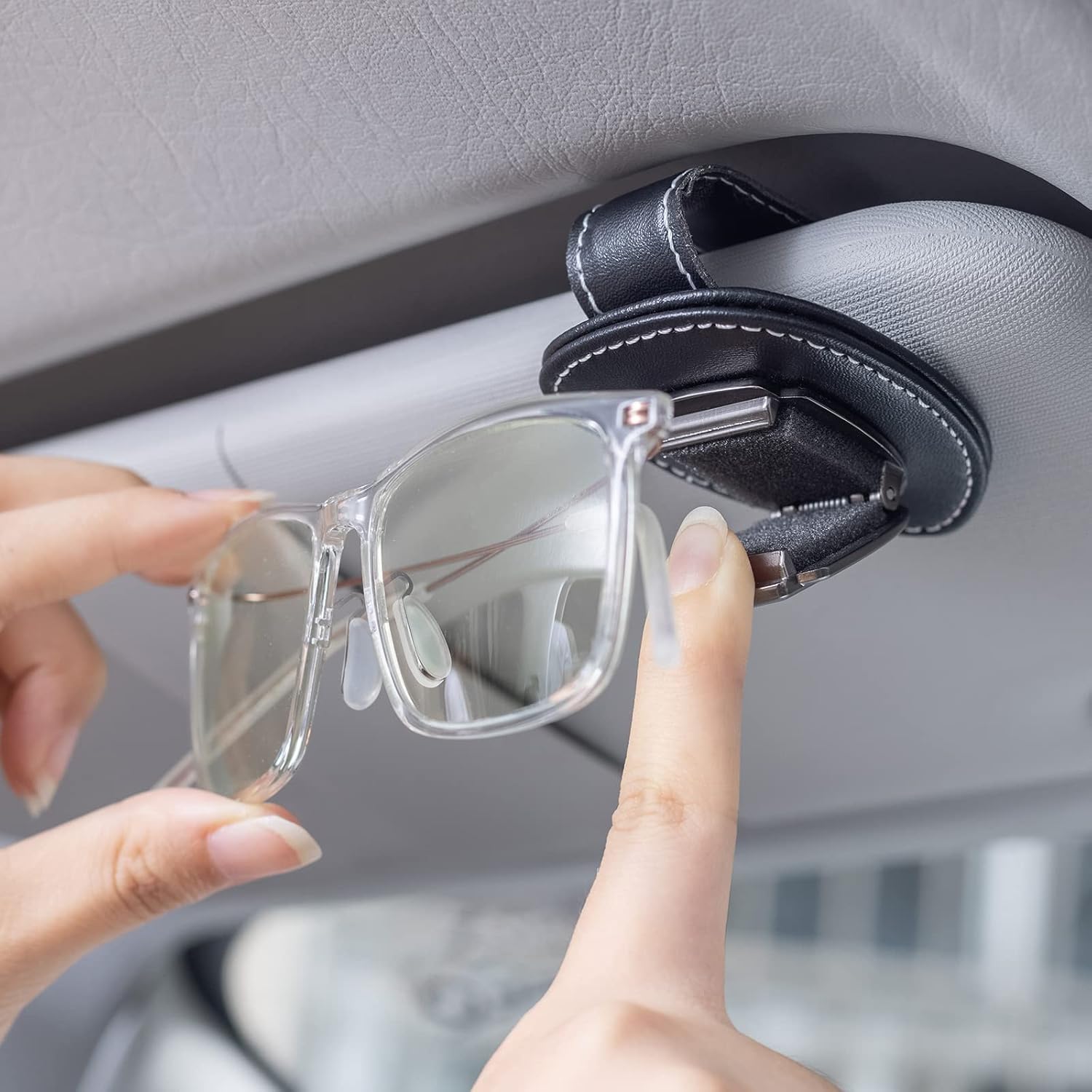 KCHLPK Soporte para gafas de sol de coche,Soporte para gafas de sol visera,Soporte para