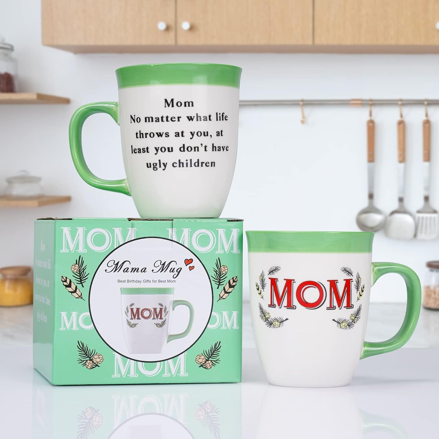 Taza de café de cerámica para mamá, de 16 onzas, divertida y novedosa, taza de café para mujeres, ideal para Navidad, Día de la Madre, cumpleaños,