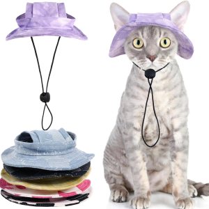 Bonaweite Sombreros de gato solo para gatos, sombrero Sphynx con agujero para las orejas, sombreros de vaquero para fiesta de cumpleaños Halloween, Bonaweite Sombreros de gato solo para gatos, sombrero Sphynx con agujero para las orejas, sombreros de vaquero para fiesta de cumpleaños Halloween,