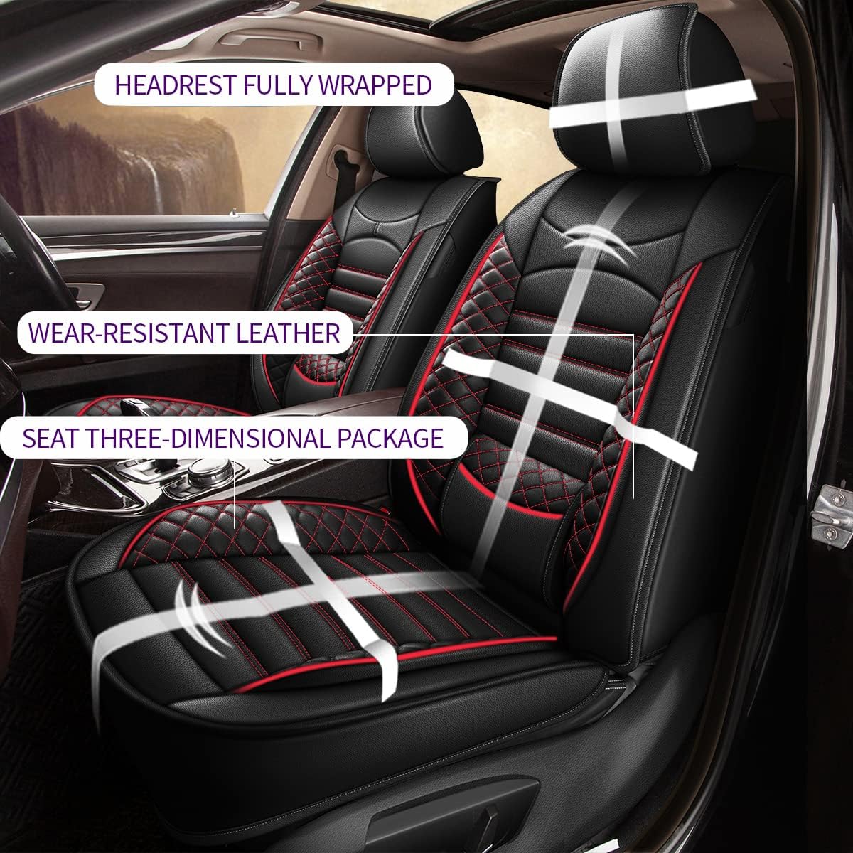 Fundas de asiento para Chevrolet Trailblazer 2021-2024, juego completo de 5 asientos, impermeables, de piel sintética, protector de cojín compatible
