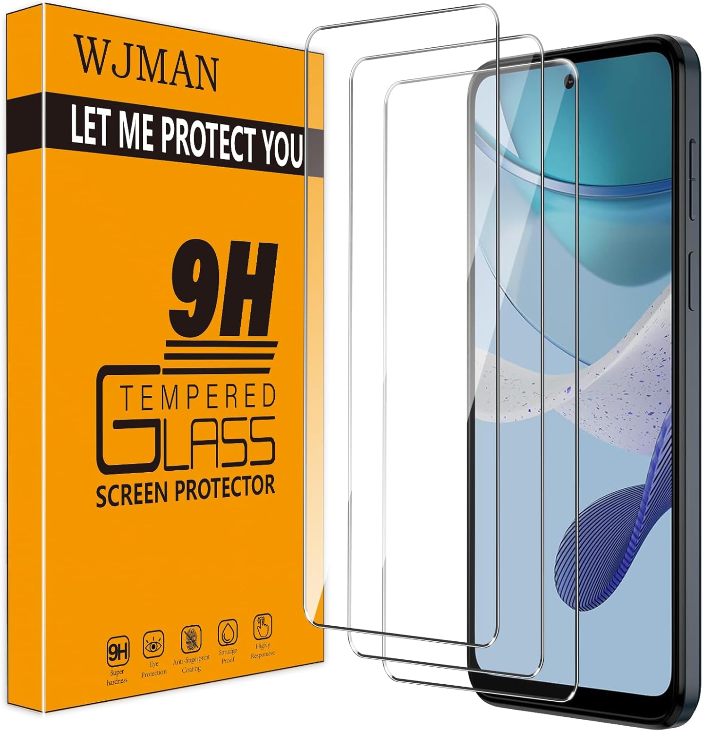 WJMAN Paquete de 3 protectores de pantalla para Moto G 5G 2023 no compatible con la versión 20212022 Película protectora de vidrio templado, dureza