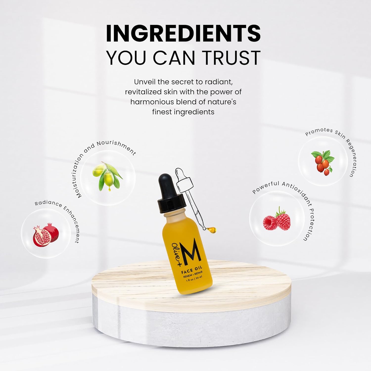Aceite facial para el cuidado de la piel, aceite de oliva 100% orgánico para renovar y reparar la piel, solución de cuidado de la piel para lograr