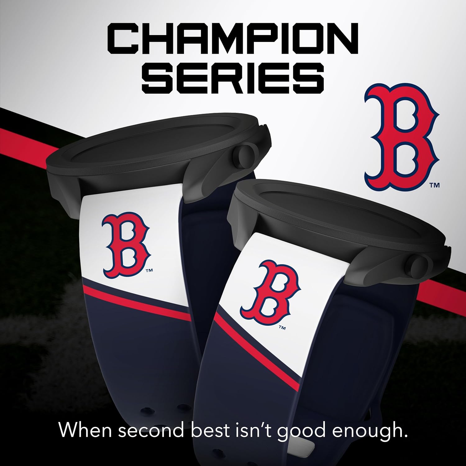 Game Time Boston Red Sox Champion Series – Correa de reloj HD compatible con relojes Samsung Galaxy