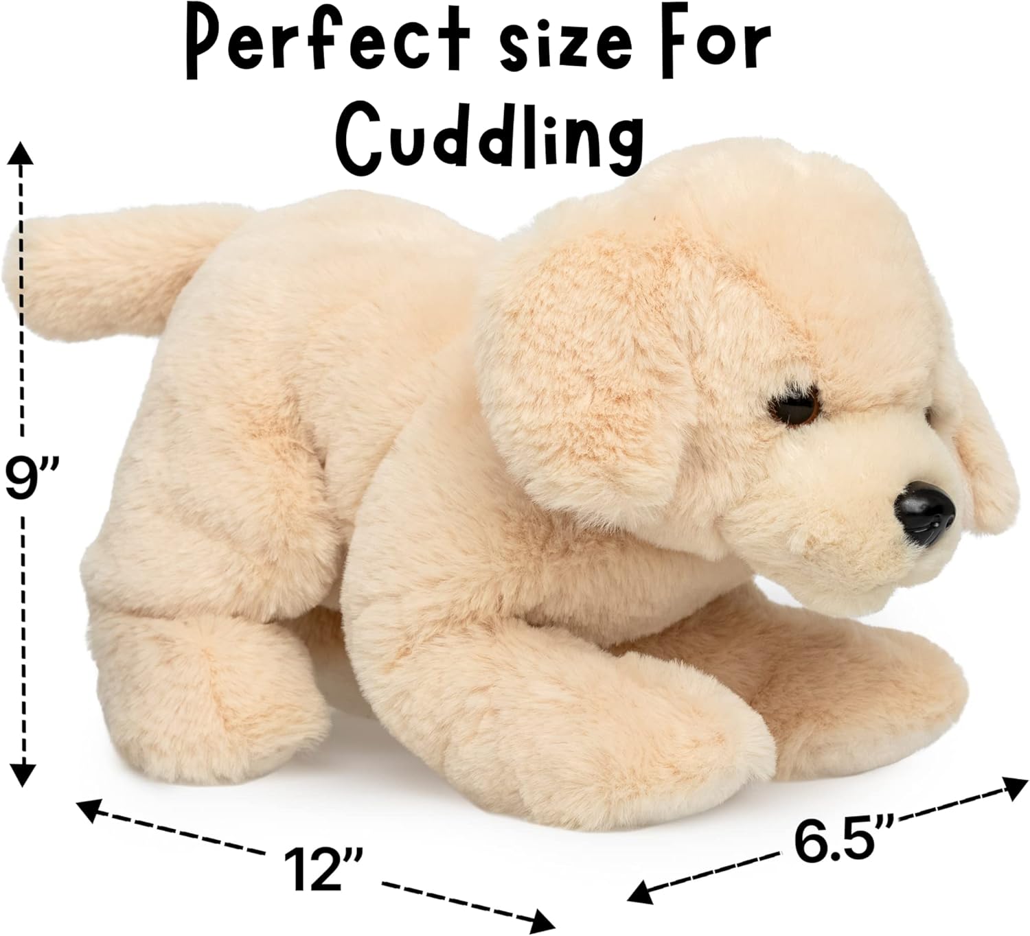 Jolitee Golden Retriever – Animales de peluche suaves y abrazables para perro Golde de 12 x 9 pulgadas, animal de peluche de cachorro para niños,