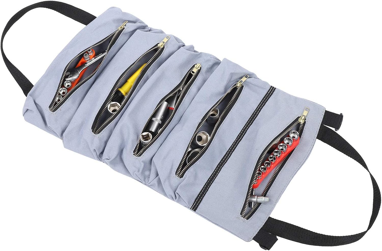 Bolsa organizadora de herramientas, bolsa de almacenamiento, lona portátil resistente para electricistas para jardineros, mecánicos de automóviles,