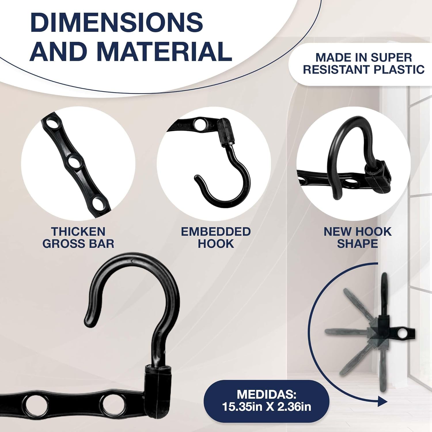 Paquete de 12 perchas para ropa, transforma y mejora el espacio de tu armario, diseñadas para una organización óptima, sostiene múltiples camisas y