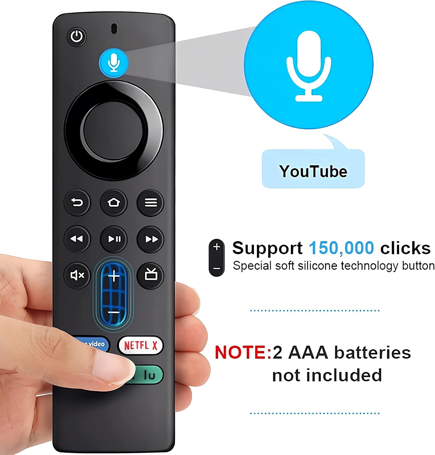 Remoto de voz de repuesto L5B83G con control remoto F -Stick compatible con F-TV Stick 4KMaxLiteCubeNo es para televisores Insignia, televisores