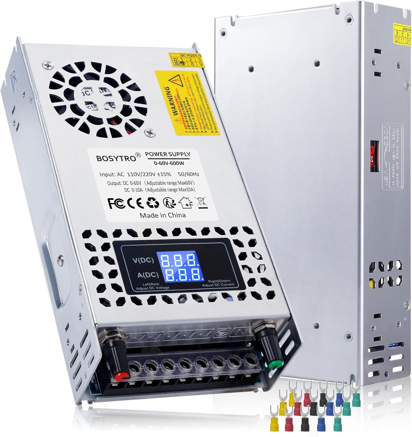 BOSYTRO Fuente de alimentación de CC ajustable de 60 V, 600 W, fuente de alimentación conmutada CA 110V220V a CC 0-60V DC Convertidor con pantalla