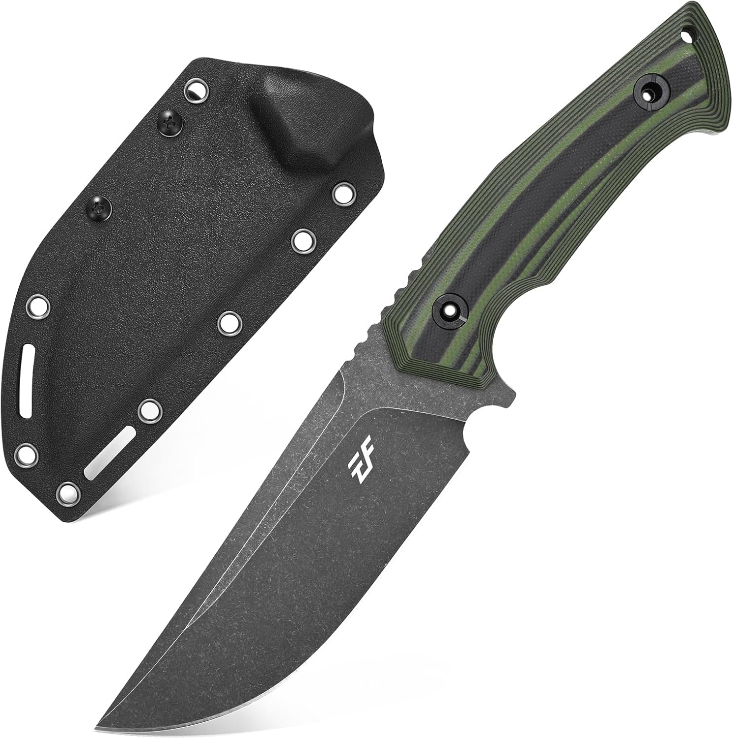 Eafengrow EF134 Cuchillo de hoja fija DC53 Hoja de acero de dos tonos G10 mango de espiga completa Heavy Duty EDC cuchillos rectos para trabajo,