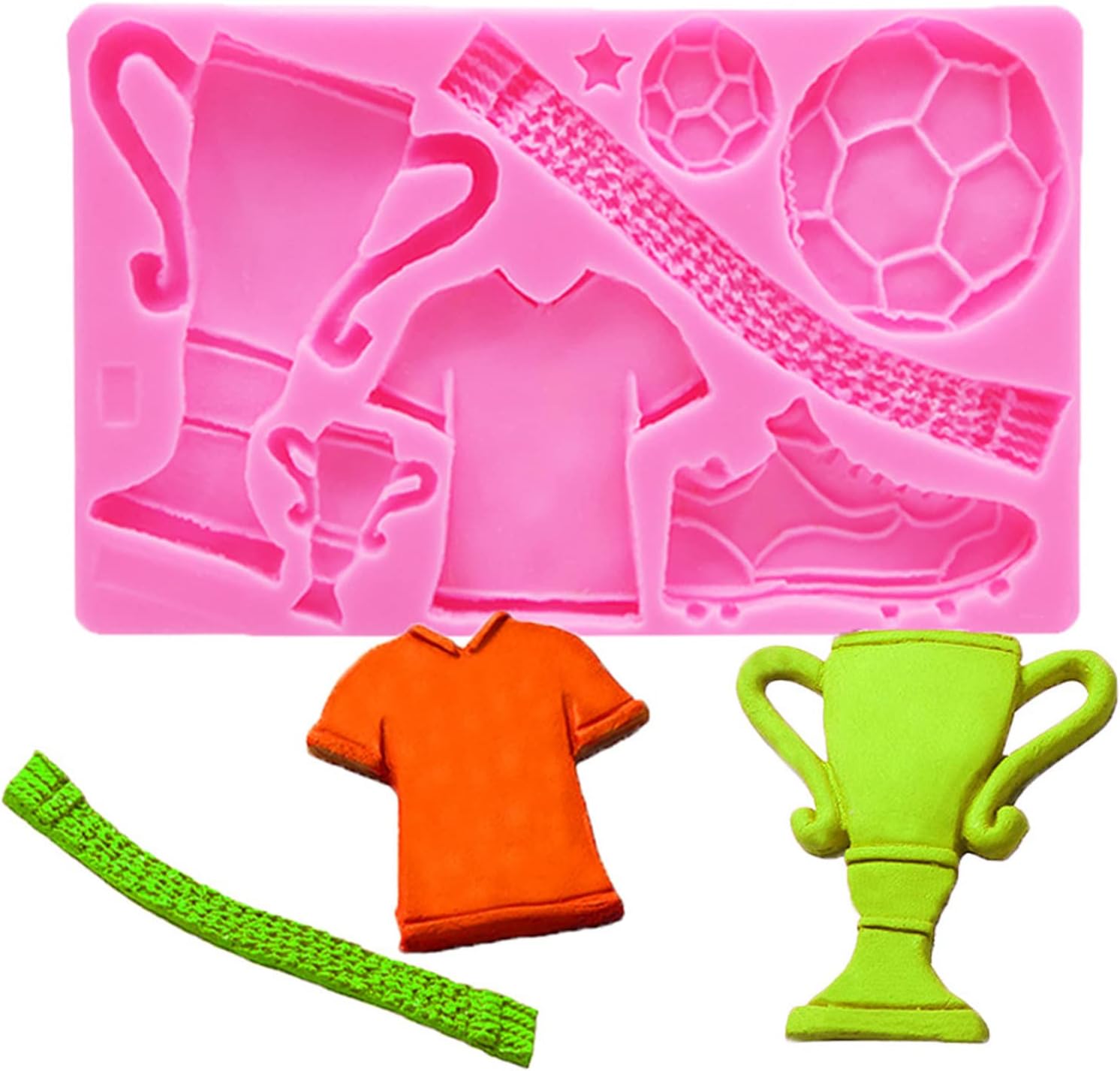 Mini Copa del Mundo de Fútbol, moldes de silicona para pastel temático, zapatos de fútbol, caramelo chocolate decorativo para cumpleaños, boda,