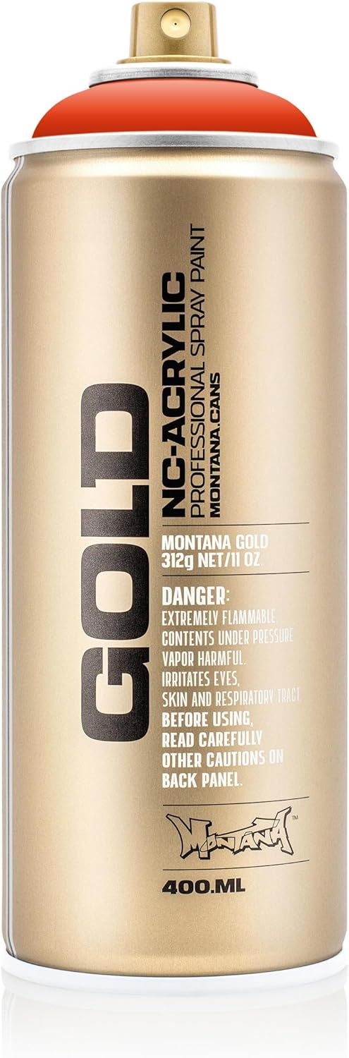 Montana Cans Gold – Pintura en aerosol, 13.5 fl oz, naranja roja, 13.5 onzas líquidas (paquete de 1)