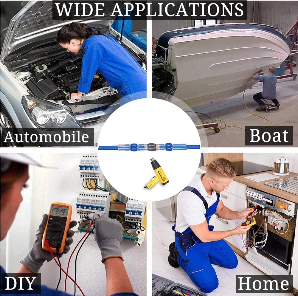 330 conectores termorretráctiles a tope – Kit de conectores de cable duraderos para uso automotriz y marino, impermeable y aislado, surtido de