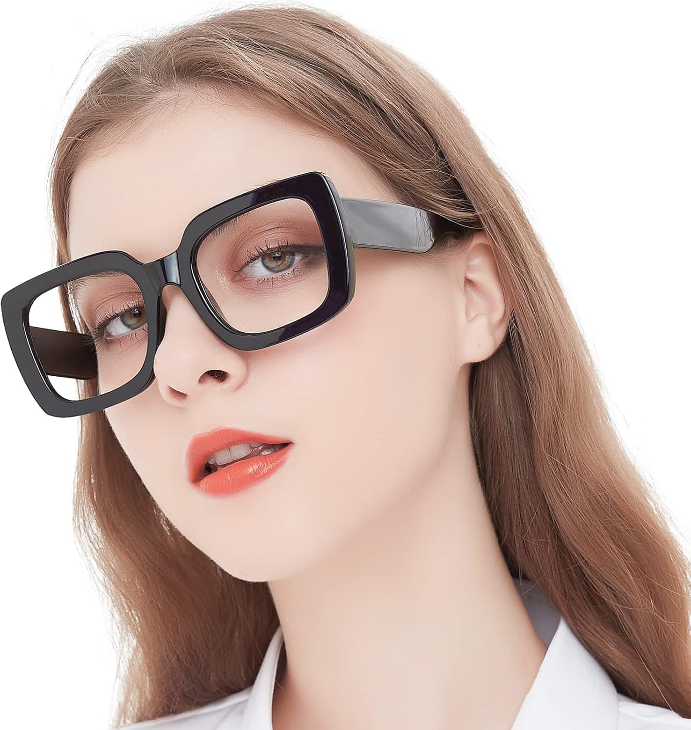 MARE AZZURO Gafas de lectura para mujer, de gran tamaño, cuadradas, para lectores 1.0, 1.25, 1.5, 1.75, 2.0, 2.25, 2.5, 2.75, 3.0, 3.5, 4.0, 5.0, 6.0