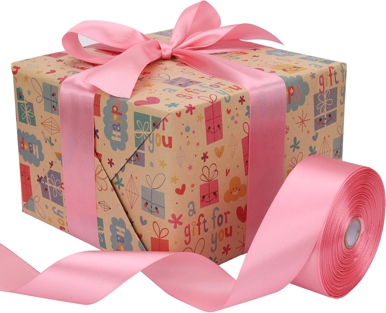 Cinta de satén color oro rosa de 1.5 pulgadas, rollo de cinta de 50 yds de tela unicolor, para invitaciones de boda, ramos de novia, costura,