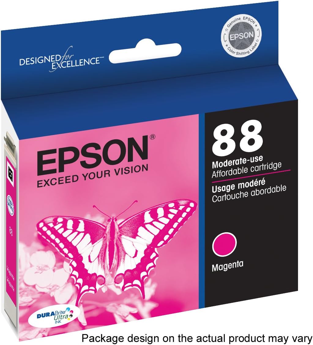 EPSON T088 DURABrite Ultra Ink Cartucho magenta de capacidad estándar (T088320) para impresoras Epson Stylus seleccionadas