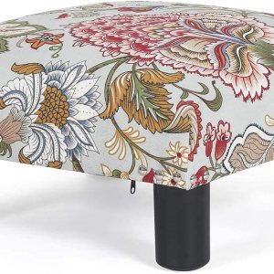 Joveco Reposapiés pequeño otomano de 15 pulgadas, reposapiés tapizados y otomanos, reposapiés pequeño para camas altas, ligero y portátil (floral Joveco Reposapiés pequeño otomano de 15 pulgadas, reposapiés tapizados y otomanos, reposapiés pequeño para camas altas, ligero y portátil (floral