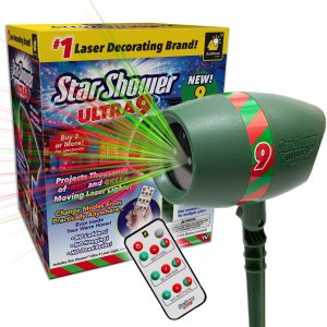 Star Shower Ultra 9 espectáculo de luz láser para exteriores con control remoto, como se ve en la TV, nuevos 9 patrones únicos, duchas para el hogar Star Shower Ultra 9 espectáculo de luz láser para exteriores con control remoto, como se ve en la TV, nuevos 9 patrones únicos, duchas para el hogar
