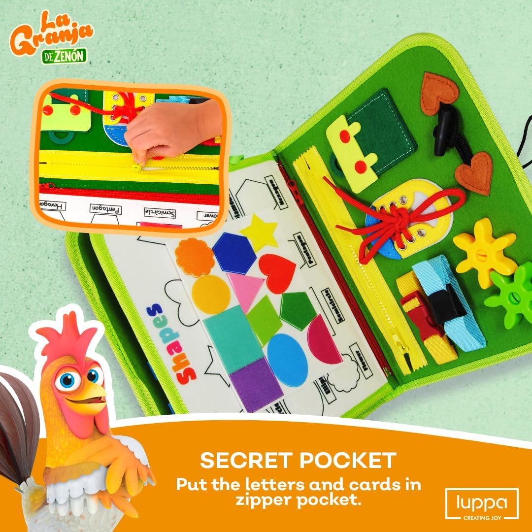 La Granja de Zenon Montessori Actividades Aprendizaje – Aprendizaje preescolar divertido con alfabeto y números, juguete educativo de viaje ideal