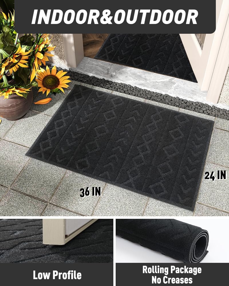 AMOAMI – Tapete para puerta de entrada interior y exterior, tapete bohemio para puerta delantera, para entrada interior, entrada, tapete de