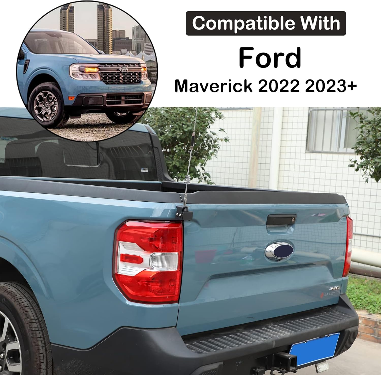 Soporte de antena para portón trasero de automóvil compatible con Ford Maverick 2022 2023, portón trasero izquierdo, soporte de antena para portón